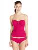 Calvin Klein Women's Solid Shirred Bandeau Tankini