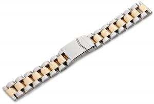Hadley-Roma Men's MB4487RTSE 20 20-mm Bi-Color Solid Link Stainless Steel Watch Strap