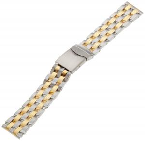 Hadley-Roma Men's MB4437RTSE-20 20-mm 14K Yellow Gold-Plated Two-Tone Watch Bracelet