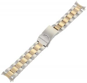 Hadley-Roma Men's MB5917RTSandC-20 20-mm 14K Yellow Gold-Plated Two-Tone Watch Bracelet