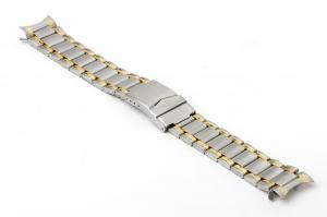 StrapsCo Two Tone Yellow Gold and Silver Colored Colored Stainless Steel 20mm Watch Band