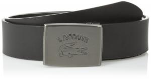 Lacoste Men's Leather Logo Plaque Belt