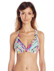 Jessica Simpson Women's Totem X-Back Full Support Triangle Bra Bikini