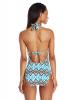 Kenneth Cole New York Women's Ikat Tribal Plunge One Piece Swimsuit