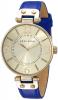 Anne Klein Women's 10/9168CHCB Gold-Tone and Cobalt Blue Leather Strap Watch