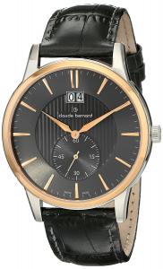 Claude Bernard Men's 64005 357R GIR Classic Gents Analog Display Swiss Quartz Grey Watch