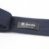 D.berite Men's 2.17" Slim Tie Handmade Knit Necktie Solid Navy Blue