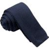 D.berite Men's 2.17" Slim Tie Handmade Knit Necktie Solid Navy Blue
