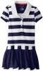 Nautica Little Girls' Stripe Pique Dress with Flat Knit Collar