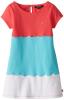 Nautica Little Girls' Colorblock Shift with Scalloped Edges