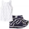Nautica Little Girls' Printed Anchor Dot Tank Top with French Terry Skort