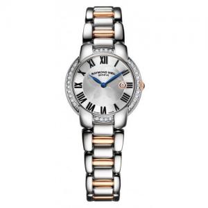 Raymond Weil Jasmine Silver Dial Steel and Rose Gold PVD Diamond Ladies Watch 5229-S5S-01659