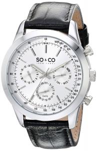 SO&CO New York Men's 5006AL Monticello Watch With Embossed Leather Band