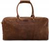 LEABAGS - Unisex Leather Travel Weekender Holdall Sports Bag "Tokio" Vintage Style made of Genuine Buffalo Leather