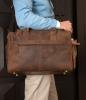 LEABAGS - Unisex Leather Travel Weekender Holdall Sports Bag "Oslo" Vintage Style made of Genuine Buffalo Leather
