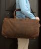 LEABAGS - Unisex Leather Travel Weekender Holdall Sports Bag "Tokio" Vintage Style made of Genuine Buffalo Leather