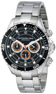 Stuhrling Original Men's 643.01 Aquadiver Swiss Quartz Multifunction Stainless Steel Watch