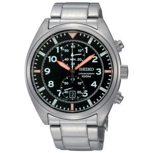 Seiko Men's SNN235 Chronograph Black Dial Stainless Steel Watch