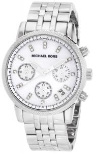 Michael Kors Watches Silver Chronograph with Stones Watch