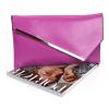 BMC Fashionable Faux Leather Gold Metal Accent Envelope Style Statement Clutch