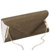 BMC Womens PU Leather Envelope Flap Metal White Accent Fashion Clutch Handbag