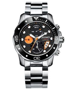 Jiusko Deep Sea 72LSB12 Men's Multifunction Quartz Chronograph 300m Stainless Steel Silver Dive Watch