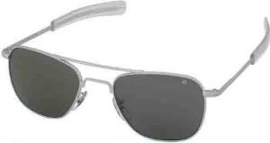 Kính mắt nam AO American Optical Original Pilot Sunglasses Matte Chrome 52mm Bayonet Temples