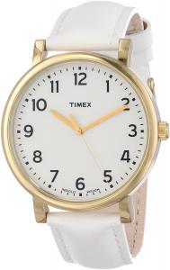 Timex Unisex T2P170AB Originals Classic Round White Leather Strap Watch