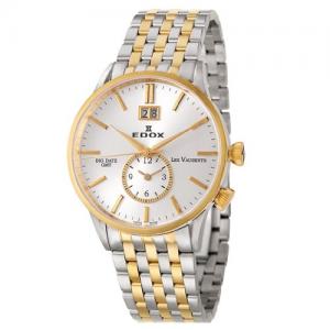 Edox Les Vauberts Big Date GMT Men's Quartz Watch 62004-357-AID