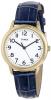 Timex Women's T2N954 Elevated Classics Gold-Tone Watch with Blue Leather Strap