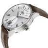 Edox Les Vauberts Silver Dial Brown Leather Mens Watch 34005-3A-AR