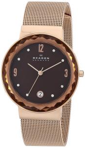 Skagen Women's SKW2068 Leonora Rose Gold-Tone Stainless Steel Watch with Crystal Markers