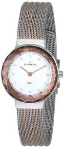 Skagen Women's 456SRS1 Leonora Quartz 2 Hand Stainless Steel 2 Tone Silver and Rose Gold Watch