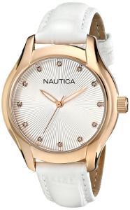 Nautica Women's N12657M NCT 18 Mid Analog Display Quartz White Watch