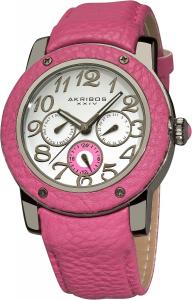 Akribos XXIV Women's AK560RD Quartz Multi-Function Genuine Leather Watch