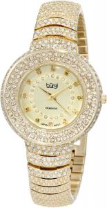Burgi Women's BUR048YG Diamond Accent Crystal Fashion Watch