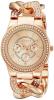 Akribos XXIV Women's "AK558RG" Quartz Multi-Function Crystal-Accented Twist-Chain Watch in Rose-Gold Tone