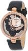 Akribos XXIV Women's AK601BK Lady Diamond Flower Dial Swiss Quartz Leather Strap Watch
