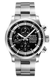 Mido Multifort Automatic Chronograph Black and Silver Dial Stainless Steel Mens Watch M0056141105701