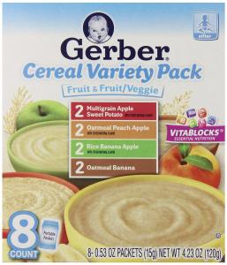 Gerber Fruit Cereal Variety Pack, (Pack of 4)