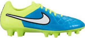 Nike Womens Tiempo Legacy FG Soccer Cleat (Blue Lagoon, Volt)