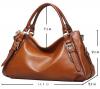 Heshe Luxury Cowhide Top Layer Soft Leather Top-handle Shoulder Messenger Bag Crossbody Purse Handbag for Ladies