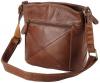 Heshe 2015 New Genuine Leather Vintage Hot Simple Style Shoulder Bag Satchel Zipper Closure Handbag for Women