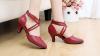 Abby AQ-6175 Womens Latin Tango Cha-Cha Kitten Heel Round-toe Leather Dance-shoes