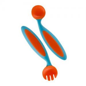 Boon Benders Adaptable Utensils, Blue Raspberry/Tangerine