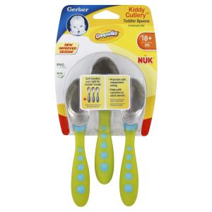 Gerber Graduates Kiddy Cutlery Spoons in Neutral Colors, 3-count