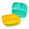 Re-Play Divided Plates, Aqua, Green, Sunny Yellow, 3-Count
