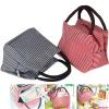 Lunch Bags, Danibos Large Solid Useful Linen Cotton Stripe 2pc Fashion Lunch Tote Bag Insulated Lunch Bag Grocery Bags with Zipper (Red&blue)