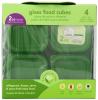 Green Sprouts 4 Pack Glass Baby Food Storage Cubes, 2 Ounce, Green