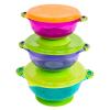 Spill Proof and Stay Put Suction Baby Bowl Set of 3 Sizes and Colors with Lids Which are Perfect for Both Babies and Toddlers and Are Stackable and Easy to Store, BPA Free and FDA Approved